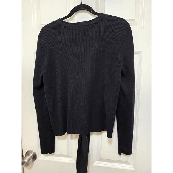 Cabi Black Office Use Long-Sleeve Knit Tie-Front Top Size M - Picture 3 of 9